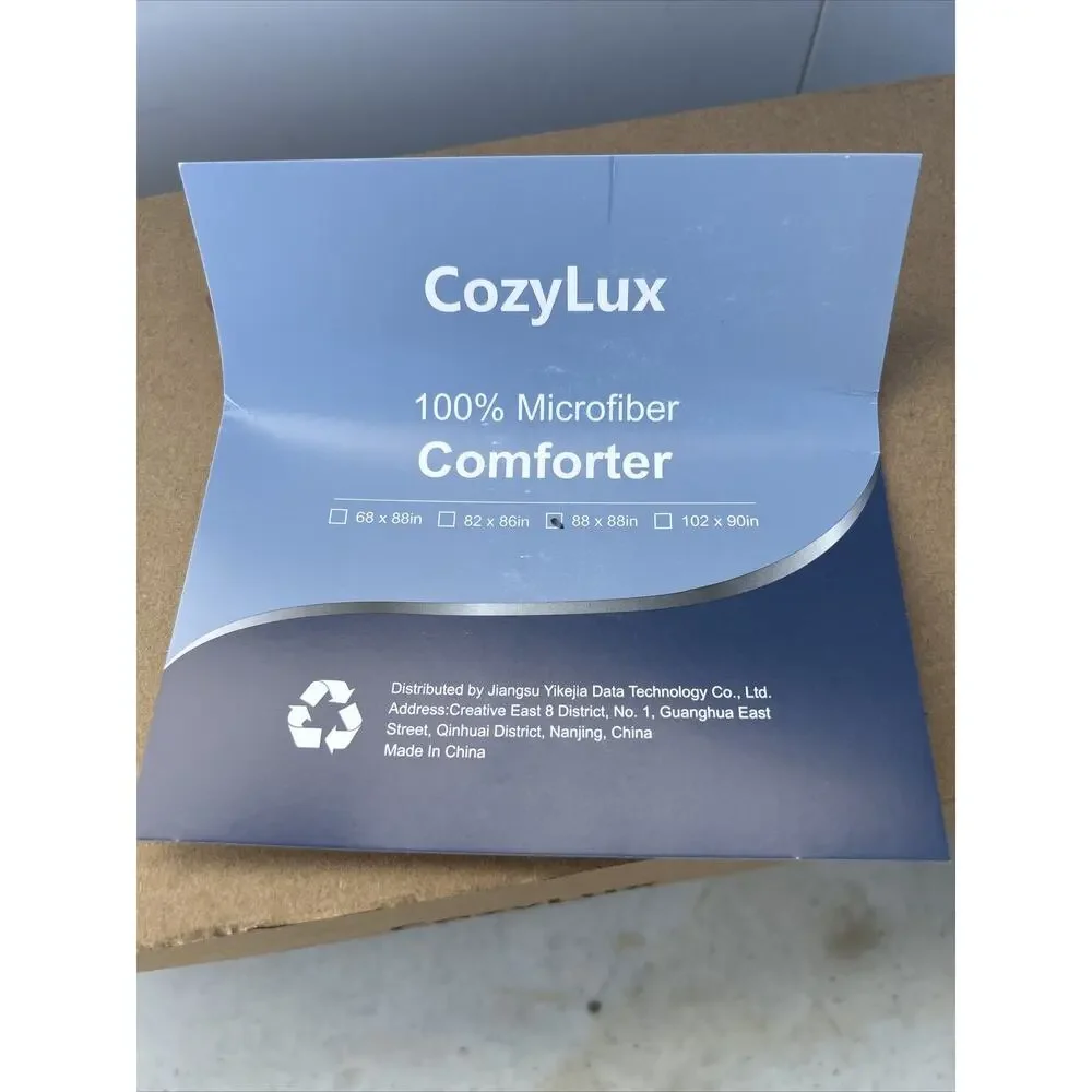 Cozylux 100% Microfiber Comforter 88x88 Queen Size Black